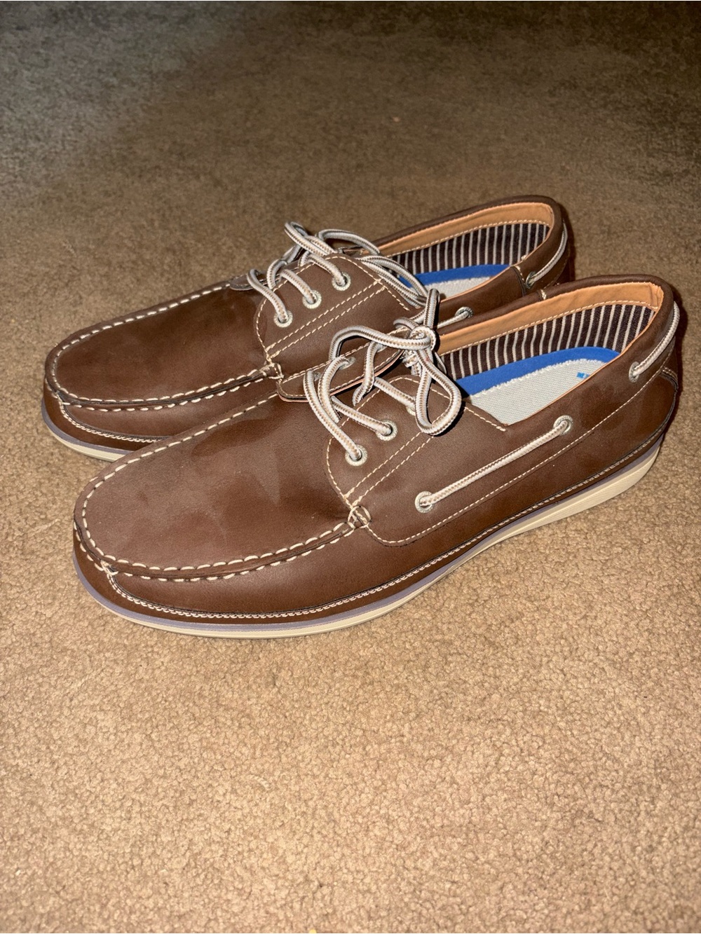 Men's Brown Leather Boat Shoes - Classic Casual Deck Loafers